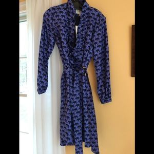Elizabeth McKay blue elephant dress 6 NWT Rare!